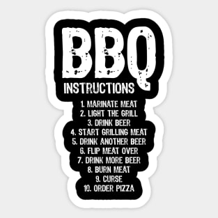 Funny BBQ Instructions Sticker